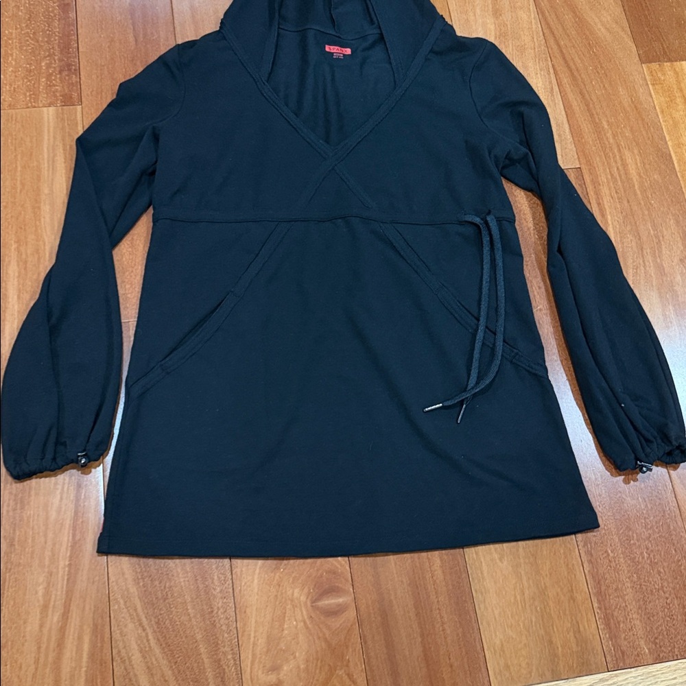 NWOT SPANX Women's Black Spanx Cinch-It Hoodie sweatshirt Size M - Picture 10 of 11